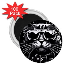 Schwarz Katze Punk 2 25  Magnets (100 Pack)  by 2607694c