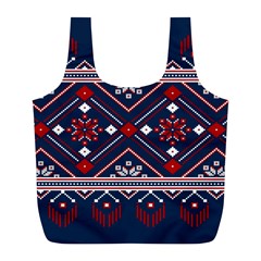 Ukrainian Folk Seamless Pattern Ornament Art Full Print Recycle Bag (l) by Bedest