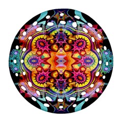 Pink Florales Muster Ornament (round Filigree) by 2607694c