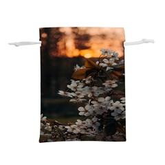 White Flower Lightweight Drawstring Pouch (m) by Azkajaya