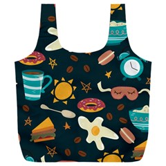 Seamless-pattern-with-breakfast-symbols-morning-coffee Full Print Recycle Bag (xxxl) by Ket1n9