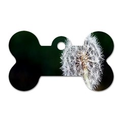 White Flower Dog Tag Bone (one Side) by Azkajaya