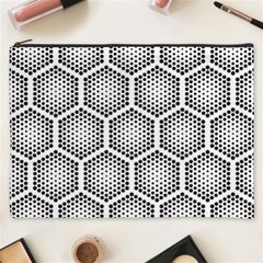 Halftone Tech Hexagons Seamless Pattern Cosmetic Bag (xxxl) by Ket1n9