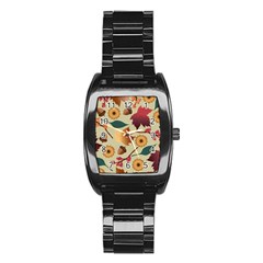 Autumn Leaves Autumn Colour Season Stainless Steel Barrel Watch by Loisa77
