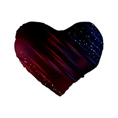Illustrations Space Purple Standard 16  Premium Flano Heart Shape Cushions by anzea