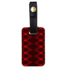 Pattern Rot Schwarz Luggage Tag (one Side) by dedoma
