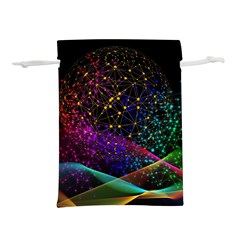Particles Waves Line Multicoloured Lightweight Drawstring Pouch (m) by Proyonanggan