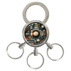 Technology Robot Internet Processor 3-ring Key Chain by Ravend