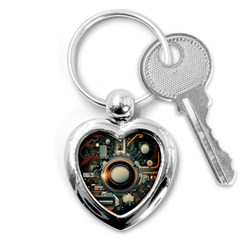 Technology Robot Internet Processor Key Chain (heart) by Ravend
