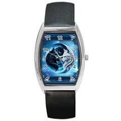 Awesome Wolves Barrel Style Metal Watch by FantasyArt