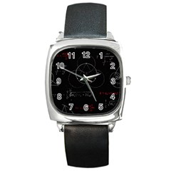 Math Board Circuit Circuits Computer Shield Tech Technology Square Metal Watch by Loisa77