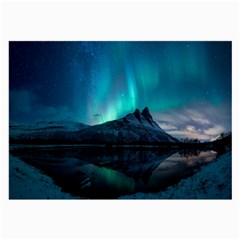 Aurora Borealis Mountain Reflection Large Glasses Cloth (2 Sides) by Grandong