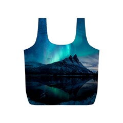 Aurora Borealis Mountain Reflection Full Print Recycle Bag (s) by Grandong