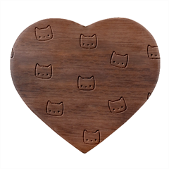 Cute Cat Cartoon Doodle Seamless Pink Pattern Heart Wood Jewelry Box by Grandong