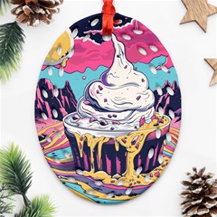 Dessert Chocolate Cream Ornament (oval Filigree) by Loisa77