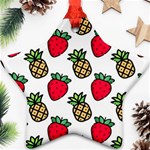 Strawberries Pineapples Fruits Star Ornament (Two Sides) Back