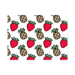 Strawberries Pineapples Fruits Premium Plush Fleece Blanket (mini) by Loisa77