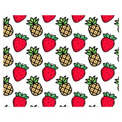 Strawberries Pineapples Fruits Premium Plush Fleece Blanket (medium) by Loisa77