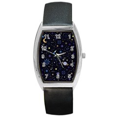 Starry Night  Space Constellations  Stars  Galaxy  Universe Graphic  Illustration Barrel Style Metal Watch by Grandong