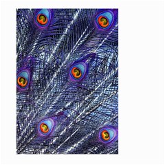 Peacock Bird Feathers Coloured Plumage Large Garden Flag (two Sides) by Perong