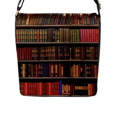 Library Book Flap Closure Messenger Bag (l) by Perong