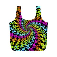 3d Grateful Dead 90 s Neon Dancing Bears Full Print Recycle Bag (m) by Perong