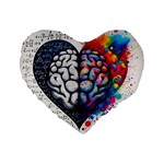 Brain Heart Math Standard 16  Premium Flano Heart Shape Cushions Front