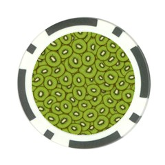 Kiwi Fruit Pattern Green Background Poker Chip Card Guard by Paksenen