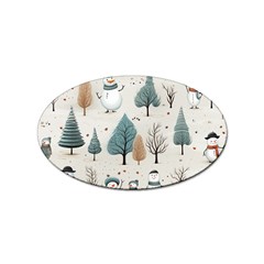 Snowman Snow Christmas Sticker (oval) by Ravend
