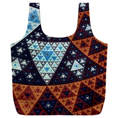 Fractal Triangle Geometric Abstract Pattern Full Print Recycle Bag (xxxl) by Cemarart