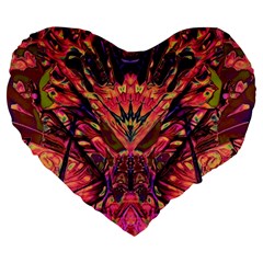 Trippy Garland Large 19  Premium Flano Heart Shape Cushions by MRNStudios