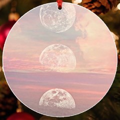 Moon Phase, Cloud, Clouds, Moon, Pastel Uv Print Acrylic Ornament Round by kyorashop23