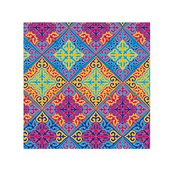 Colorful Flora Flora Kazakh Pattern Square Satin Scarf (30  X 30 ) by Cemarart