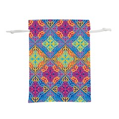 Colorful Flora Flora Kazakh Pattern Lightweight Drawstring Pouch (m) by Cemarart