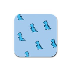 Dinosaur , Cute, Pastel, Rubber Square Coaster (4 Pack) by kyorashop23
