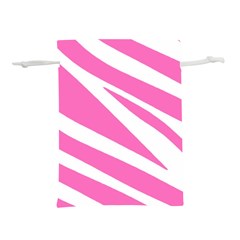 White Pink Stripes, Pattern Lightweight Drawstring Pouch (m) by kyorashop23