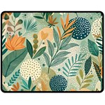Leaves Pattern Flora Nature Fleece Blanket (Medium) 60 x50  Blanket Front
