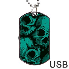 Skulls Dog Tag Usb Flash (one Side) by kyorashop23