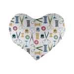 Pattern Seamless Texture Sewing Standard 16  Premium Flano Heart Shape Cushions Back