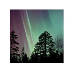 Silhouette Of Aurora Borealis Square Satin Scarf (30  X 30 ) by Bedest