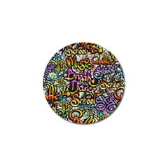 Graffiti Word Seamless Pattern Golf Ball Marker (4 Pack) by Bedest