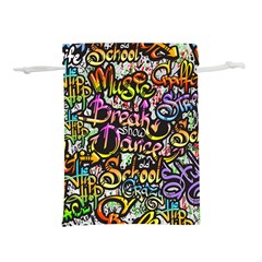 Graffiti Word Seamless Pattern Lightweight Drawstring Pouch (l) by Bedest