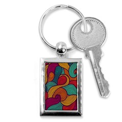 Swirly, Abstract, Multi Colored, Pattern, Key Chain (rectangle) by kyorashop23