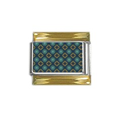 Flowers Pattern Design Abstract Gold Trim Italian Charm (9mm) by Salmanaz77