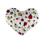 Seamless Pattern Nature Flowers Standard 16  Premium Flano Heart Shape Cushions Front
