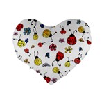 Seamless Pattern Nature Flowers Standard 16  Premium Flano Heart Shape Cushions Back