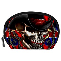 Confederate Flag Usa America United States Csa Civil War Rebel Dixie Military Poster Skull Accessory Pouch (large) by Ket1n9