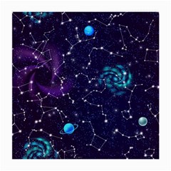 Realistic Night Sky Poster With Constellations Medium Glasses Cloth by Ket1n9