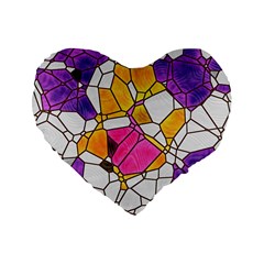 Architecture Glass Abstract Pattern Standard 16  Premium Flano Heart Shape Cushions by Bedest