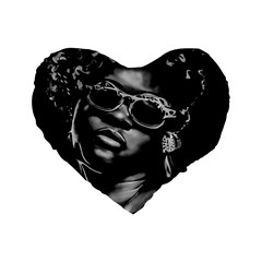 Afro Beauty Woman Portrait (ai+human) Standard 16  Premium Heart Shape Cushions by dflcprintsclothing